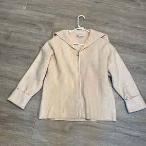 Zara Ribbed knit zip up